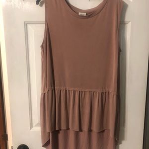 Mote high low sleeveless shirt in dusty rose